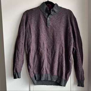 Men’s Burgundy and Gray Crewneck Sweater
